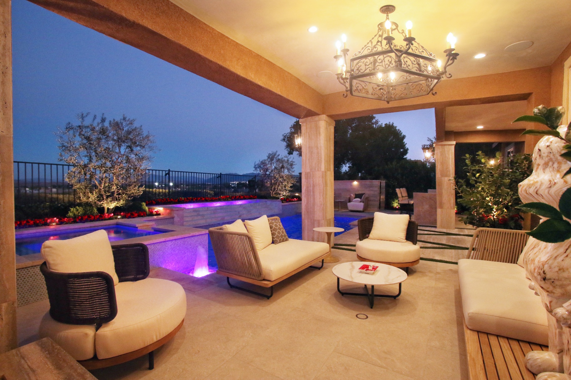 Sculpted lawn and garden rooms, Beverly Hills
